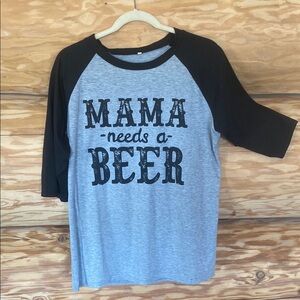 Black and Gray Graphic Women's Top